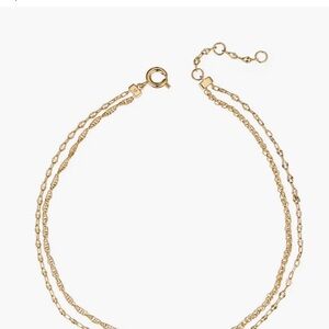 Nadri Florence Draped Double Gold Chain Anklet